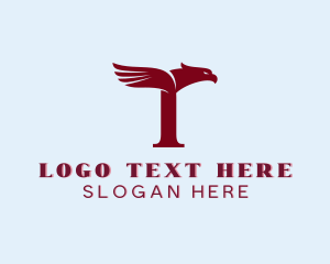 Flight - Bird Animal Letter T logo design