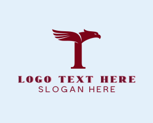 Airline - Bird Animal Letter T logo design