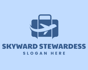 Airplane Luggage Travel Logistics logo design