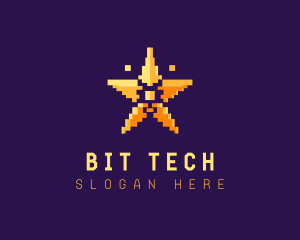 Pixel Gaming Star logo design