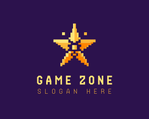 Pixel Gaming Star logo design