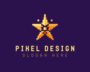 Pixel Gaming Star logo design