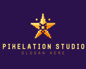 Pixel Gaming Star logo design