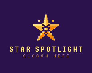 Pixel Gaming Star logo design