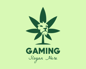 Cannabis - Green Cannabis Lion logo design