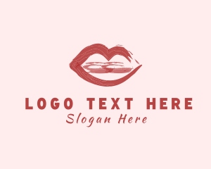 Brushstroke - Beauty Lipstick Cosmetic logo design