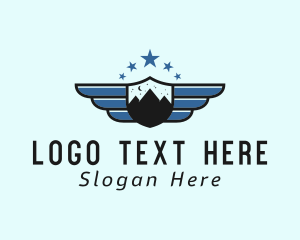 Trekking - Stars Mountain Wings logo design