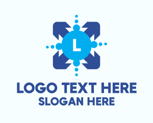 Database - Blue Arrow Lettermark logo design