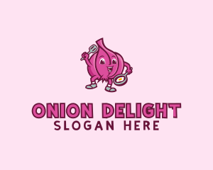 Onion - Cooking Onion Cartoon logo design