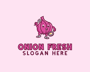 Onion - Cooking Onion Cartoon logo design