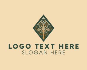 Organic - Elegant Diamond Ancient Tree logo design