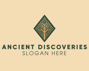 Elegant Diamond Ancient Tree logo design