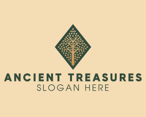 Elegant Diamond Ancient Tree logo design