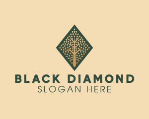 Elegant Diamond Ancient Tree logo design