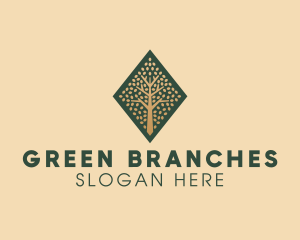 Branches - Elegant Diamond Ancient Tree logo design