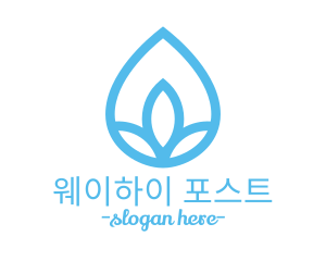 Water Flower Drop logo design