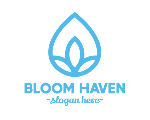 Water Flower Drop logo design