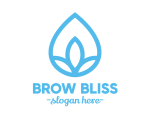 Water Flower Drop logo design