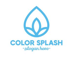 Water Flower Drop logo design