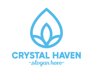 Water Flower Drop logo design