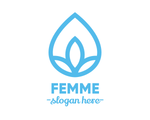 Water Flower Drop logo design