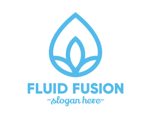 Water Flower Drop logo design