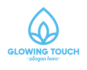 Water Flower Drop logo design