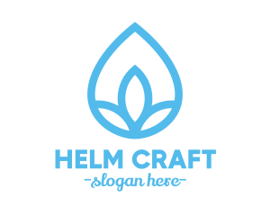 Water Flower Drop logo design