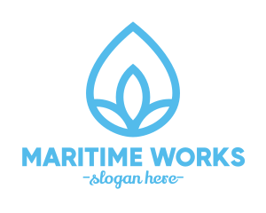 Water Flower Drop logo design