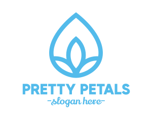 Water Flower Drop logo design