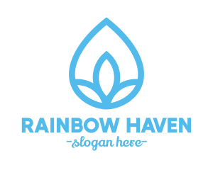 Water Flower Drop logo design