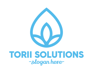 Water Flower Drop logo design