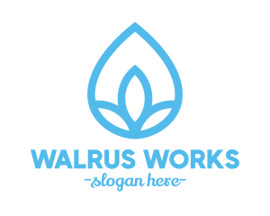 Water Flower Drop logo design