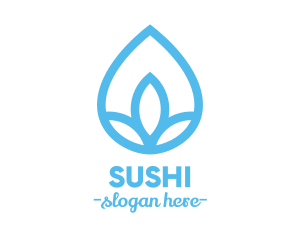 Water Flower Drop logo design