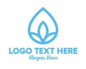 Water Flower Drop Logo