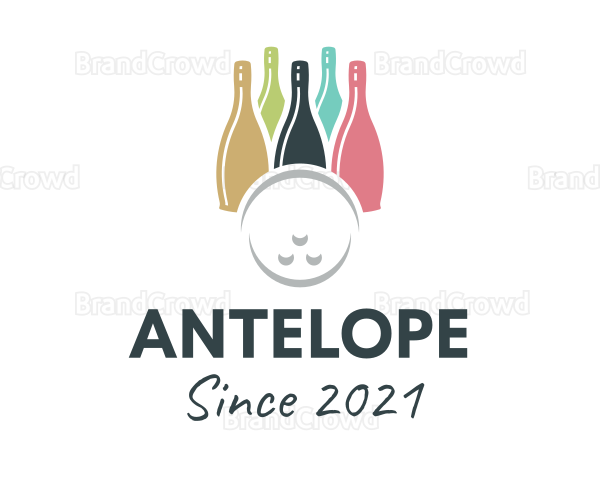 Bowling Wine Bottle Logo