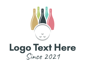 Australian Map - Bowling Wine Bottle logo design