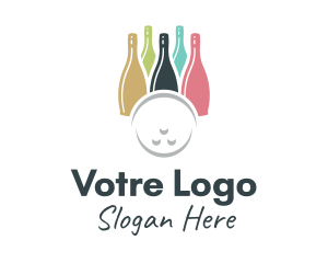 Bowling Wine Bottle Logo