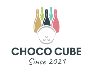 Winery - Bowling Wine Bottle logo design