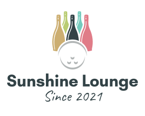 Bowling Wine Bottle logo design