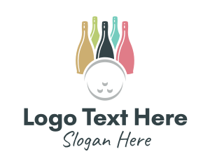 Bowling Wine Bottle Logo