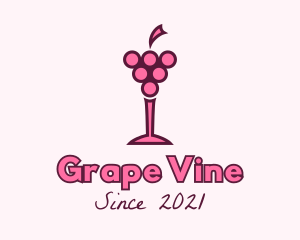 Grapes - Grape Fruit Glass logo design