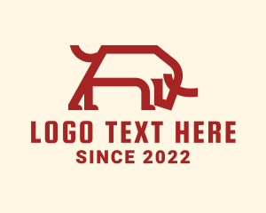 Slaughterhouse - Bull Taurus Animal logo design