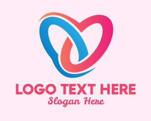 Marriage - Heart Pretzel Knot logo design