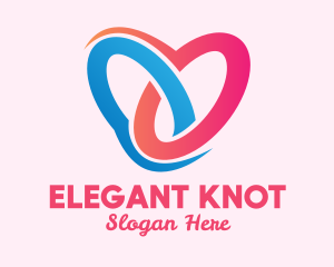 Heart Pretzel Knot  logo design