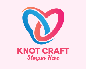 Heart Pretzel Knot  logo design