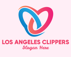 Couple - Heart Pretzel Knot logo design