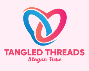 Knot - Heart Pretzel Knot logo design