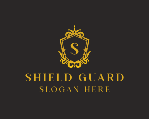 Golden - Royal Crown Shield Crest logo design