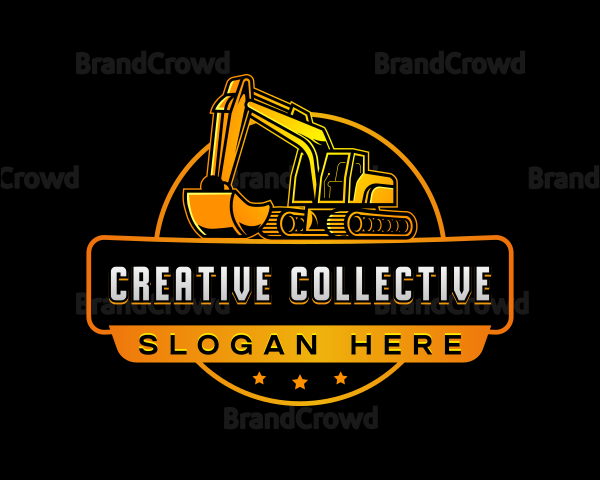 Excavator Machinery Backhoe Logo